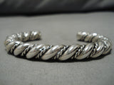 Marvelous Vintage Native American Navajo Heavy Twist Sterling Silver Bracelet-Nativo Arts