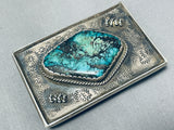 Rare Turquoise Vintage Native American Navajo Sterling Silver Buckle Old-Nativo Arts