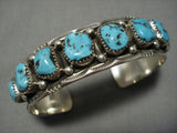 Vintage Marie Thompson Turquoise Sterling Silver Native American Bracelet Old-Nativo Arts