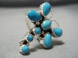 Expressive Navajo Sleeping Beauty Turquoise Sterling Silver Native American Ring-Nativo Arts