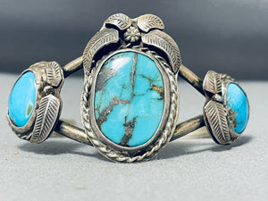 Marvelous Vintage Native American Navajo Turquoise Sterling Silver Bracelet-Nativo Arts