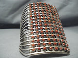 15 Story Tall Native American Snake Eyes Coral Sterling Silver Bracelet-Nativo Arts