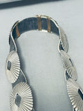 Tommy Charlie Vintage Native American Navajo Hand Tooled Sterling Silver Concho Belt-Nativo Arts