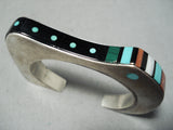 Authentic Vintage Native American Hopi Jesse Monongye Turquoise Sterling Silver Bracelet-Nativo Arts