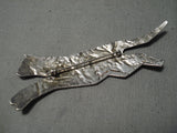 Important Vintage Hopi Duane Maktima Sterling Silver Cat Pin Native American-Nativo Arts