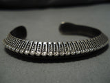 Incredible Vintage Hopi Native American Loren Sakava Sterling Silver Bracelet-Nativo Arts