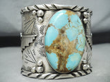 Huge San Felipe 8 Turquoise Sterling Silver Eagle Bracelet-Nativo Arts