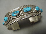 Long Unique Swirling Vintage Native American Navajo Hand Hammered Sterling Silver Bracelet Old-Nativo Arts