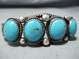 Jeffrey Mutte Native American Navajo Villa Grove Turquoise Sterling Silver Bracelet-Nativo Arts