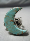 Half Moon Navajo Royston Turquoise Sterling Silver Ring Native American-Nativo Arts