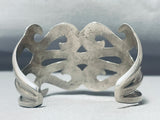 Very Old Vintage Native American Navajo Sterling Silver Hand Tooled Thorn Bracelet-Nativo Arts