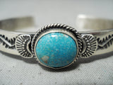 Important Sunny Reeves Native American Navajo Blue Gem Turquoise Sterling Silver Bracelet-Nativo Arts