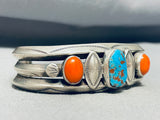 Important Red Mountain Mine Turquoise Vintage Native American Navajo Sterling Silver Bracelet-Nativo Arts