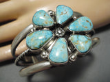 Rare Vintage Turquoise Mountain Sterling Silver Native American Bracelet Cuff-Nativo Arts