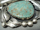 Crazy Authentic Vintage Native American Navajo #8 Turquoise Sterling Silver Bear Necklace-Nativo Arts