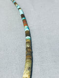 Intriguing Vintage Santo Domingo Old Turquoise Sterling Silver Necklace-Nativo Arts
