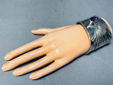 Artisitc Vintage Native American Navajo Amethyst Sterling Silver Bracelet-Nativo Arts
