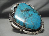 One Of Biggest Best Vintage Native American Navajo Morenci Turquoise Sterling Silver Bracelet-Nativo Arts
