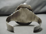 One Of The Largest Green Turquoise Vintage Native American Navajo Sterling Silver Bracelet Old-Nativo Arts