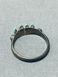 Early Vintage Native American Zuni Turquoise Needle Sterling Silver Ring Old-Nativo Arts