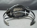 Leaves Galore!! Vintage Native American Navajo Blue Diamond Turquoise Sterling Silver Bracelet-Nativo Arts