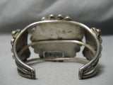 Important Edward Pablita Native American Zuni Turquoise Sterling Silver Inlay Bracelet Old-Nativo Arts