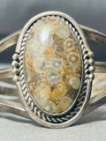 Grey Spotted Jasper Rare Vintage Native American Navajo Sterling Silver Bracelet-Nativo Arts