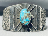 Dumbell Heavy! Native American Navajo 108 Gram Sterling Silver Turquoise Bracelet Cuff-Nativo Arts