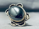 Fabulous Vintage Native American Navajo Hematite Sterling Silver Ring-Nativo Arts