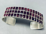 The Best Vintage Native American Navajo Purple Shell Inlay Sterling Silver Bracelet-Nativo Arts