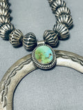 One Of The Best Native American Navajo Hand Wrought Sterling Silver Royston Turquoise Necklace-Nativo Arts