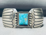 Jimmy Jazzie Vintage Native American Navajo Turquoise Sterling Silver Flank Bracelet-Nativo Arts