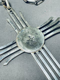 One Of The Best Vintage Native American Navajo Black Jack Turquoise Sterling Silver Necklace-Nativo Arts