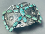 Best Early 1900's Vintage Native American Navajo Carico Lake Turquoise Sterling Silver Bracelet-Nativo Arts