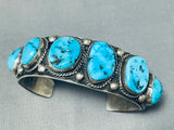 Tremendous Vintage Native American Navajo Morenci Turquoise Sterling Silver Bracelet-Nativo Arts