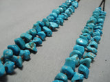 Incredible Native American Navajo Graduating Turquoise Blue Brown Shell Heishi Necklace Old-Nativo Arts