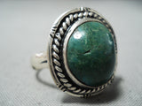 Wonderful Vintage Native American Navajo Cerrillos Turquoise Sterling Silver Ring Old-Nativo Arts