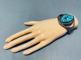 Museum Rare Turquoise Vintage Native American Navajo Sterling Silver Bracelet-Nativo Arts