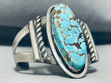 One Of The Best Vintage Native American Navajo #8 Turquoise Sterling Silver Bracelet-Nativo Arts