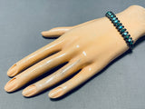 Native American Early 1900's Vintage Zuni Turquoise Eye Sterling Silver Bracelet-Nativo Arts