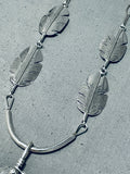 Noteworthy Ben Begaye (d) Native American Navajo Sterling Silver Feather Necklace-Nativo Arts
