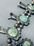 Museum Vintage Native American Navajo Royston Turquoise Sterling Silver Squash Blossom Necklace-Nativo Arts