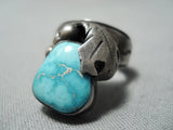 Paul Arviso Vintage Native American Navajo Carico Lake Turquoise Sterling Silver Ring Old-Nativo Arts