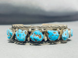 Native American Gail Bird Vintage Santo Domingo Sleeping Turquoise Sterling Silver Bracelet-Nativo Arts
