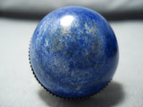 Astonishing Signed Native American Navajo Lapis Dome Sterling Silver Ring-Nativo Arts