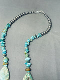 Turquoise Sun Longer Native American Navajo 34 Inch Sterling Silver Necklace-Nativo Arts