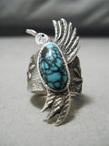 Best Native American Navajo Last Chance Turquoise Sterling Silver Hummingbird Ring-Nativo Arts