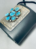 Traditional Vintage Native American Navajo Morenci Turquoise Sterling Silver Bowguard-Nativo Arts