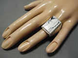 Amazing Navajo Wildhorse Inlay Sterling Silver Native American Ring-Nativo Arts
