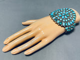 Classic Authentic Vintage Native American Navajo Turquoise Sterling Silver Bracelet-Nativo Arts